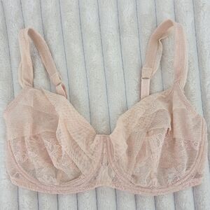 Delicate Lace Underwire Bra - Blush Pink